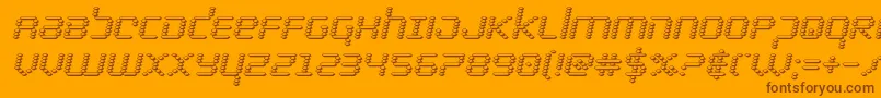 bytepolice3dital Font – Brown Fonts on Orange Background