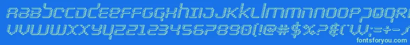 bytepolice3dital Font – Green Fonts on Blue Background