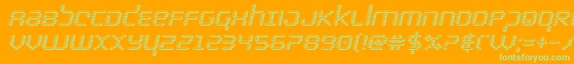 bytepolice3dital Font – Green Fonts on Orange Background