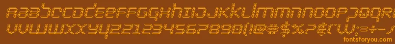 bytepolice3dital Font – Orange Fonts on Brown Background