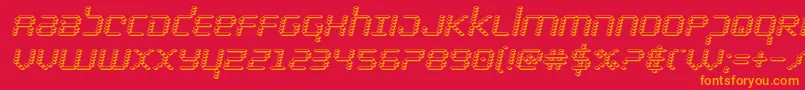 bytepolice3dital Font – Orange Fonts on Red Background