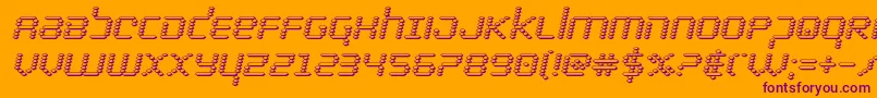 bytepolice3dital Font – Purple Fonts on Orange Background