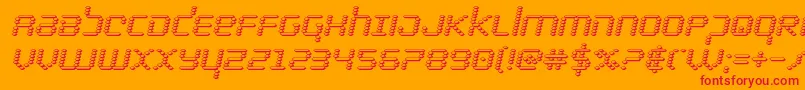 bytepolice3dital-Schriftart – Rote Schriften auf orangefarbenem Hintergrund