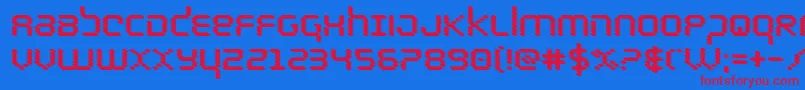 bytepoliceblack Font – Red Fonts on Blue Background