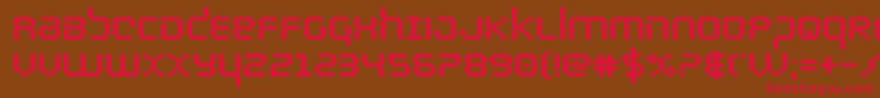 フォントbytepoliceblack – 赤い文字が茶色の背景にあります。