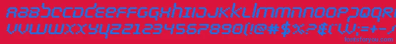 bytepoliceblackital Font – Blue Fonts on Red Background