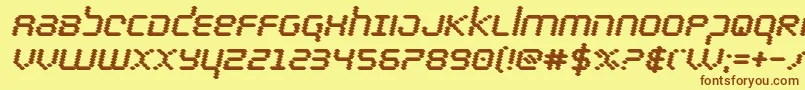 bytepoliceblackital Font – Brown Fonts on Yellow Background