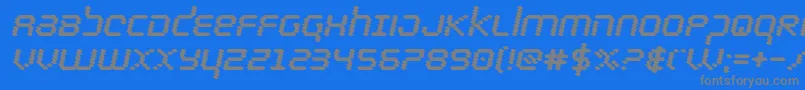 bytepoliceblackital Font – Gray Fonts on Blue Background