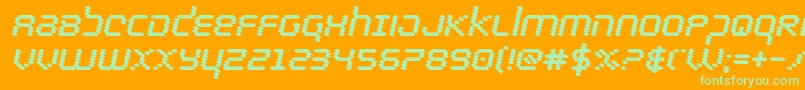 bytepoliceblackital Font – Green Fonts on Orange Background