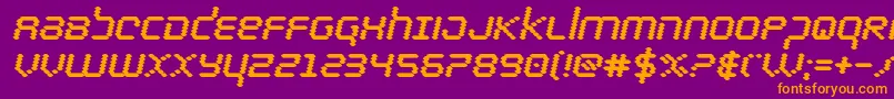 bytepoliceblackital Font – Orange Fonts on Purple Background