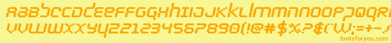 bytepoliceblackital Font – Orange Fonts on Yellow Background