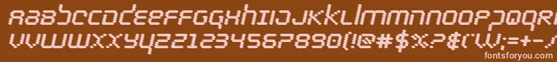 bytepoliceblackital Font – Pink Fonts on Brown Background