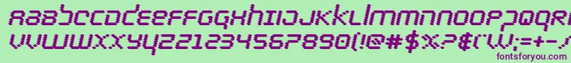 bytepoliceblackital Font – Purple Fonts on Green Background