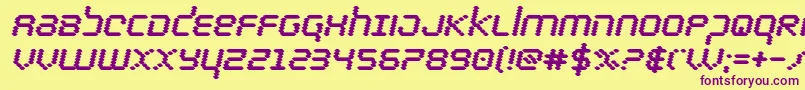 bytepoliceblackital Font – Purple Fonts on Yellow Background