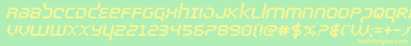 bytepoliceblackital Font – Yellow Fonts on Green Background