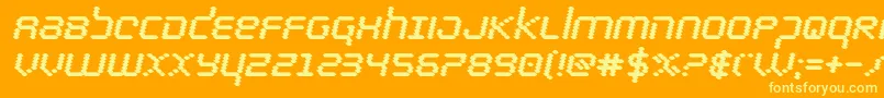 bytepoliceblackital Font – Yellow Fonts on Orange Background