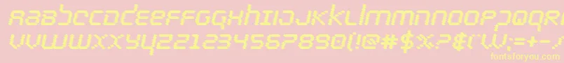 bytepoliceblackital Font – Yellow Fonts on Pink Background
