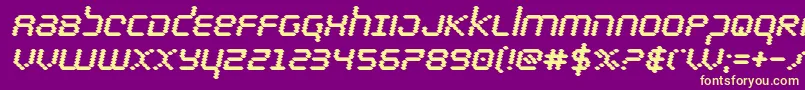 bytepoliceblackital Font – Yellow Fonts on Purple Background