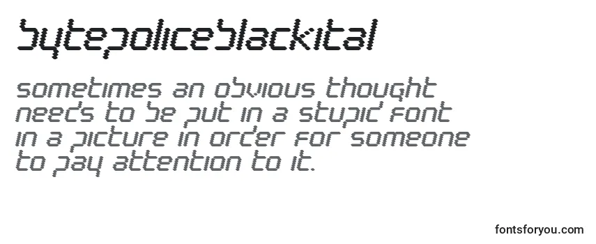 Bytepoliceblackital -fontin tarkastelu