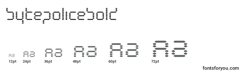 Размеры шрифта Bytepolicebold