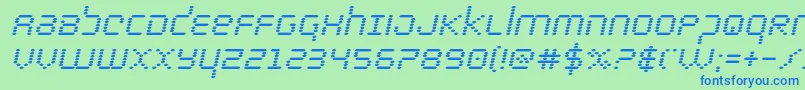 bytepoliceboldital Font – Blue Fonts on Green Background