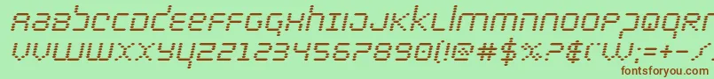 bytepoliceboldital Font – Brown Fonts on Green Background