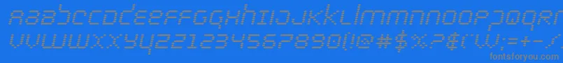 フォントbytepoliceboldital – 青い背景に灰色の文字