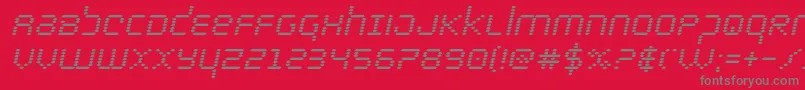 bytepoliceboldital Font – Gray Fonts on Red Background