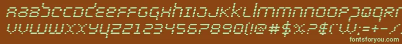 bytepoliceboldital-fontti – vihreät fontit ruskealla taustalla