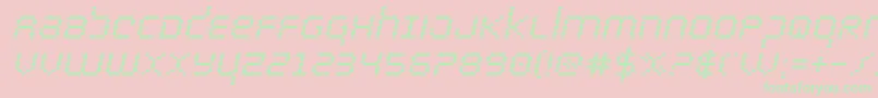 bytepoliceboldital Font – Green Fonts on Pink Background