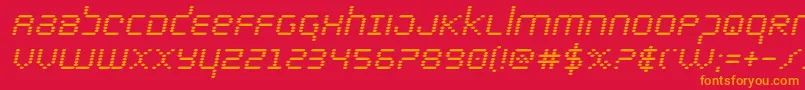 bytepoliceboldital Font – Orange Fonts on Red Background