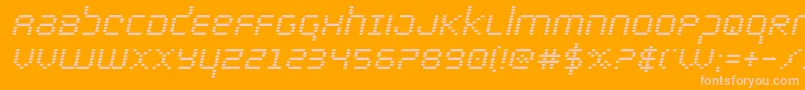 bytepoliceboldital Font – Pink Fonts on Orange Background