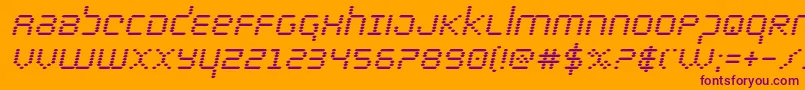 bytepoliceboldital Font – Purple Fonts on Orange Background