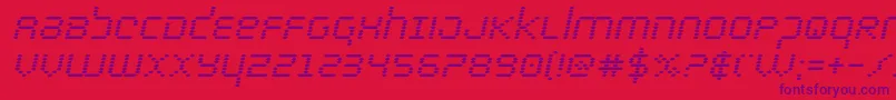 bytepoliceboldital Font – Purple Fonts on Red Background