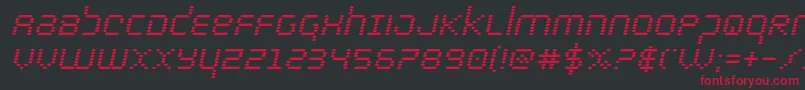 bytepoliceboldital Font – Red Fonts on Black Background