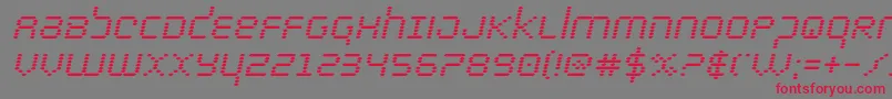 bytepoliceboldital Font – Red Fonts on Gray Background