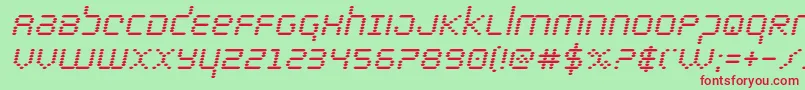 bytepoliceboldital Font – Red Fonts on Green Background