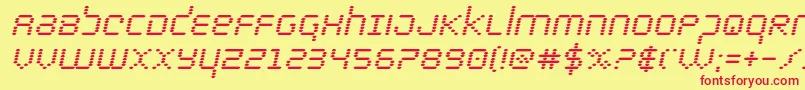 bytepoliceboldital Font – Red Fonts on Yellow Background