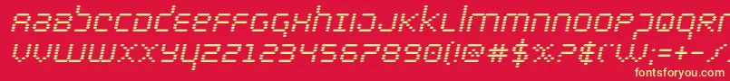 bytepoliceboldital Font – Yellow Fonts on Red Background