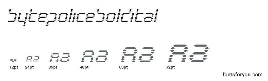 Bytepoliceboldital Font Sizes