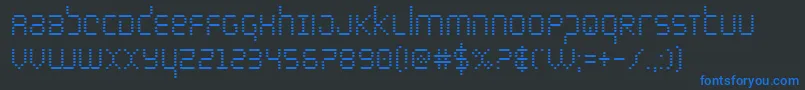 Fonte bytepolicecond – fontes azuis em um fundo preto