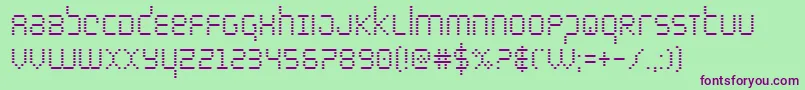 bytepolicecond Font – Purple Fonts on Green Background