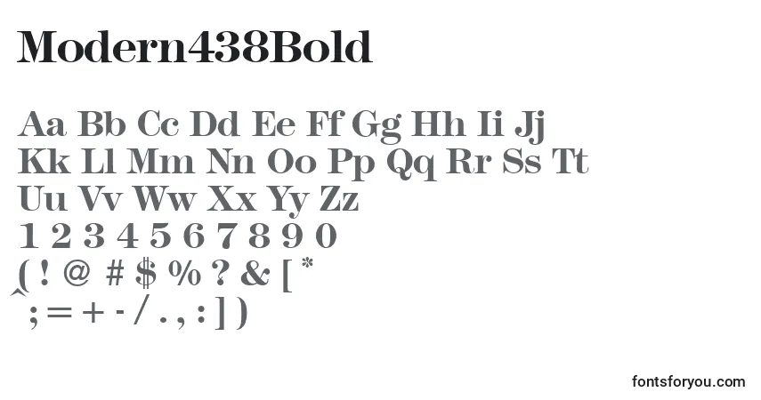 Шрифт Modern438Bold – алфавит, цифры, специальные символы