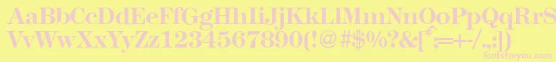 Modern438Bold Font – Pink Fonts on Yellow Background