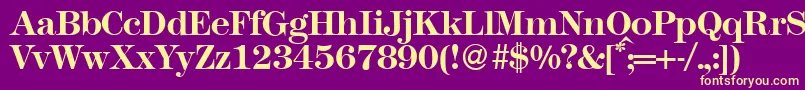 Modern438Bold Font – Yellow Fonts on Purple Background