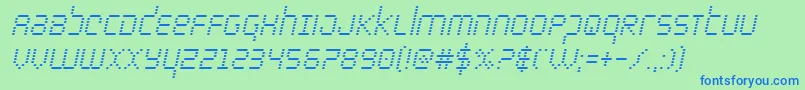 bytepolicecondital Font – Blue Fonts on Green Background