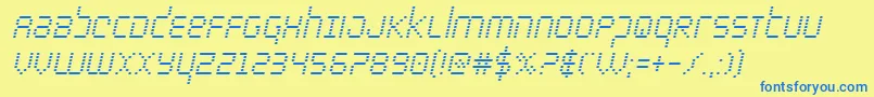 bytepolicecondital Font – Blue Fonts on Yellow Background