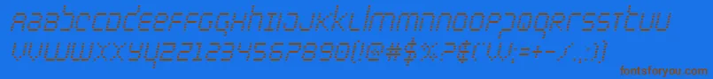 bytepolicecondital Font – Brown Fonts on Blue Background
