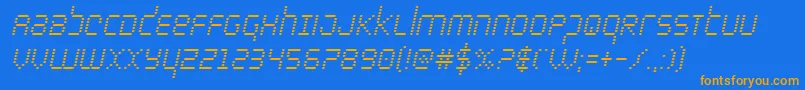 bytepolicecondital Font – Orange Fonts on Blue Background