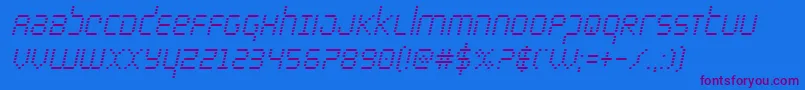 bytepolicecondital Font – Purple Fonts on Blue Background